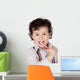 adorable boy  child cleaning the teeth Wall Decal