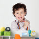 adorable boy  child cleaning the teeth Wall Decal