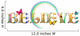 Colorful Believe Text with Butterflies, Ladybugs, and Rainbow Wall Decal