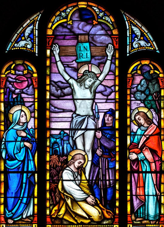 Stained Glass Crucifixtion Christ
