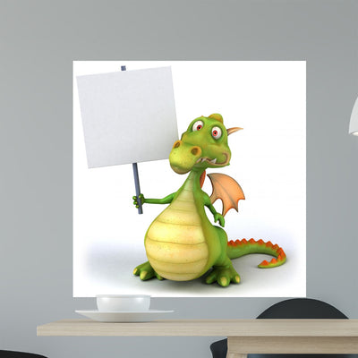 Dragon Wall Decal shown on a wall