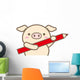 Pig pencil Wall Decal