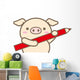 Pig pencil Wall Decal