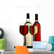 red and white wine glasses with bottles Wall Decal