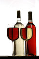 red and white wine glasses with bottles Wall Decal