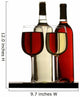 red and white wine glasses with bottles Wall Decal