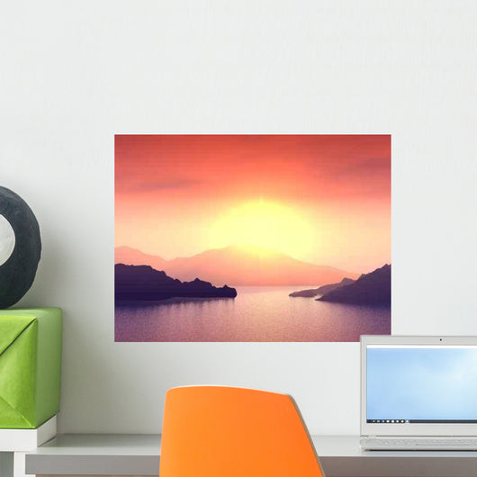 Fantastic Red Sunset Wall Decal