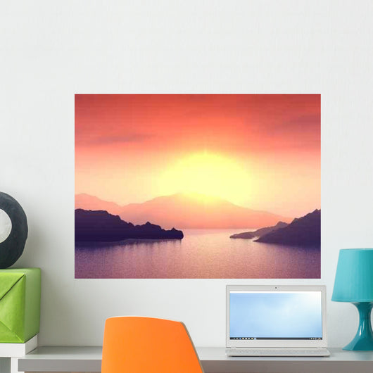 Fantastic Red Sunset Wall Decal