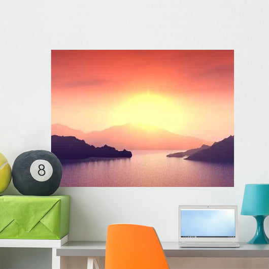 Fantastic Red Sunset Wall Decal