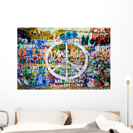 Wall John Lennon (Prague) - Peace Sign (Take 1) Wall Mural
