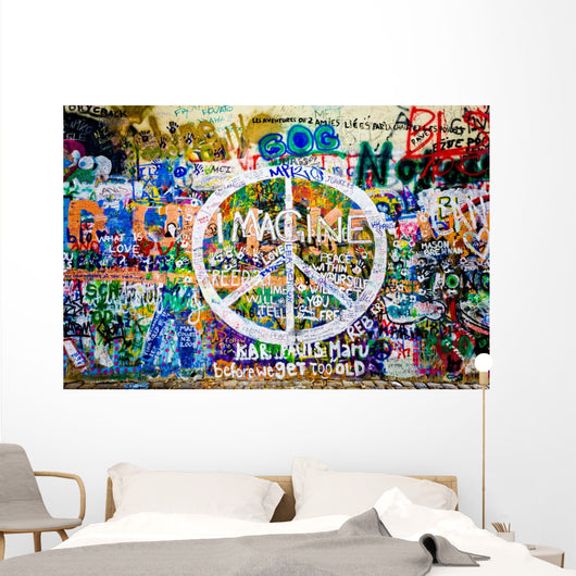 Wall John Lennon (Prague) - Peace Sign (Take 1) Wall Mural