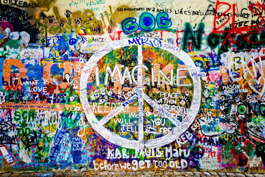 Wall John Lennon (Prague) - Peace Sign (Take 1) Wall Mural