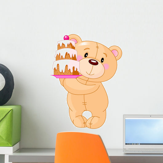 Teddy Bear with Cake