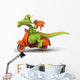 Green Dragon Moped Wall Decal