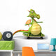 Green Dragon Riding Skateboard Wall Decal