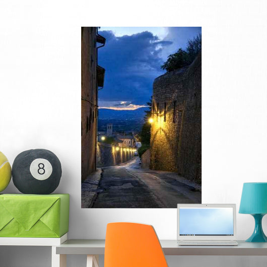 Alleyway Dusk Assisi Umbria Wall Decal
