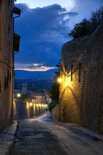Alleyway Dusk Assisi Umbria Wall Decal