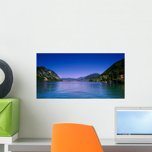 Lugano city and lake. Wall Mural