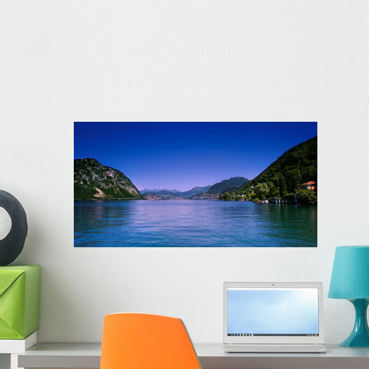 Lugano city and lake. Wall Mural