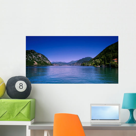 Lugano city and lake. Wall Mural