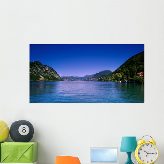Lugano city and lake. Wall Mural