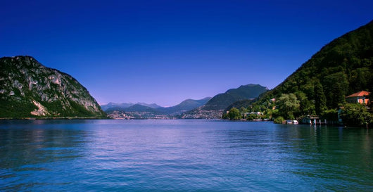 Lugano city and lake. Wall Mural