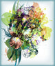 Bouquet Colored Hand-drawn Irises Wall Mural