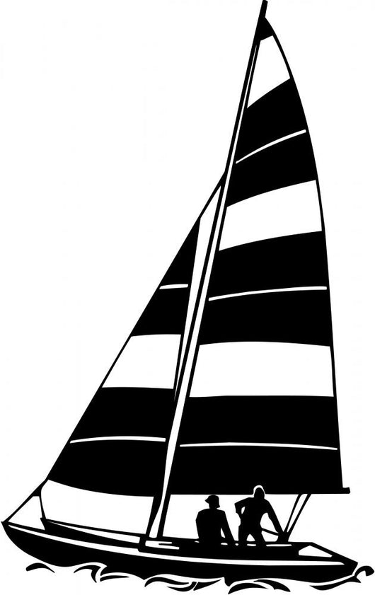 Sailboat Vinyl Ready Vector Illustration Wall Decal