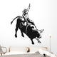 Bull Riding Vinyl Ready Vector Illustration Wall Decal