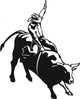 Bull Riding Vinyl Ready Vector Illustration Wall Decal