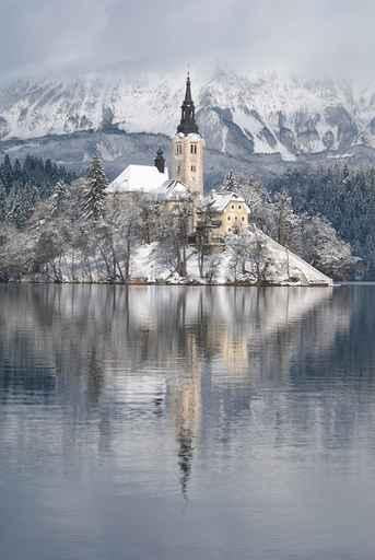 Lake Bled Winter Wall Decal