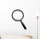 Monochromatic magnifying glass icon. Isolated on white Wall Decal