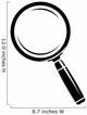 Monochromatic magnifying glass icon. Isolated on white Wall Decal