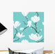 Blue Magnolia Pattern Wall Decal