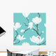 Blue Magnolia Pattern Wall Decal