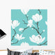 Blue Magnolia Pattern Wall Decal
