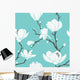 Blue Magnolia Pattern Wall Decal
