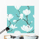 Blue Magnolia Pattern Wall Decal