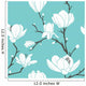 Blue Magnolia Pattern Wall Decal
