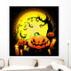 halloween evil pumpkin vector Wall Mural