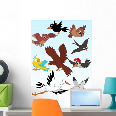 Birds shown on a wall