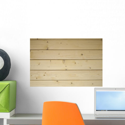 White washed pine board cabin wall Wall Mural