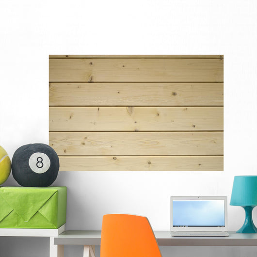 White washed pine board cabin wall Wall Mural