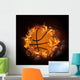 Hot Fiery Basketball Wall Mural