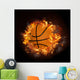 Hot Fiery Basketball Wall Mural