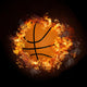 Hot Fiery Basketball Wall Mural