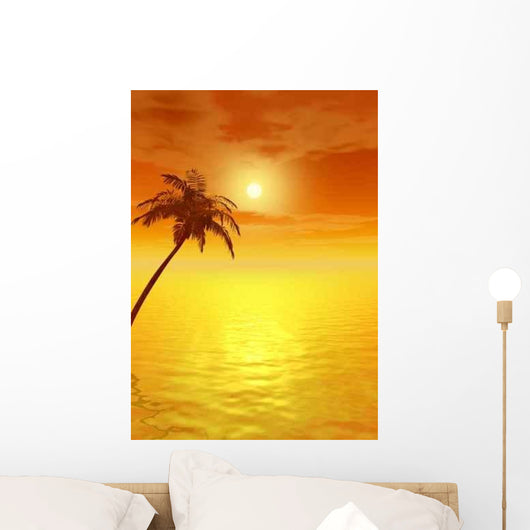 Sunset Palm V Wall Decal