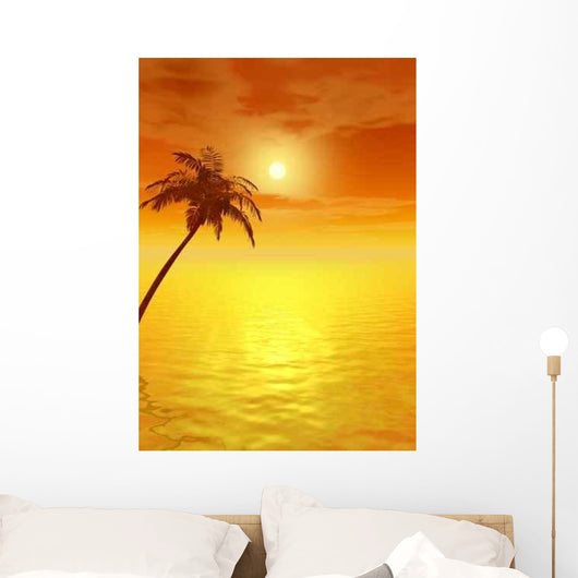 Sunset Palm V Wall Decal