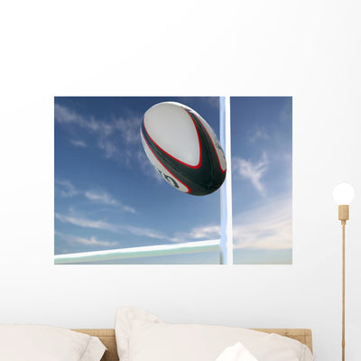Rugby Wall Mural shown on a wall