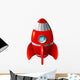 Red Space Rocket Wall Decal